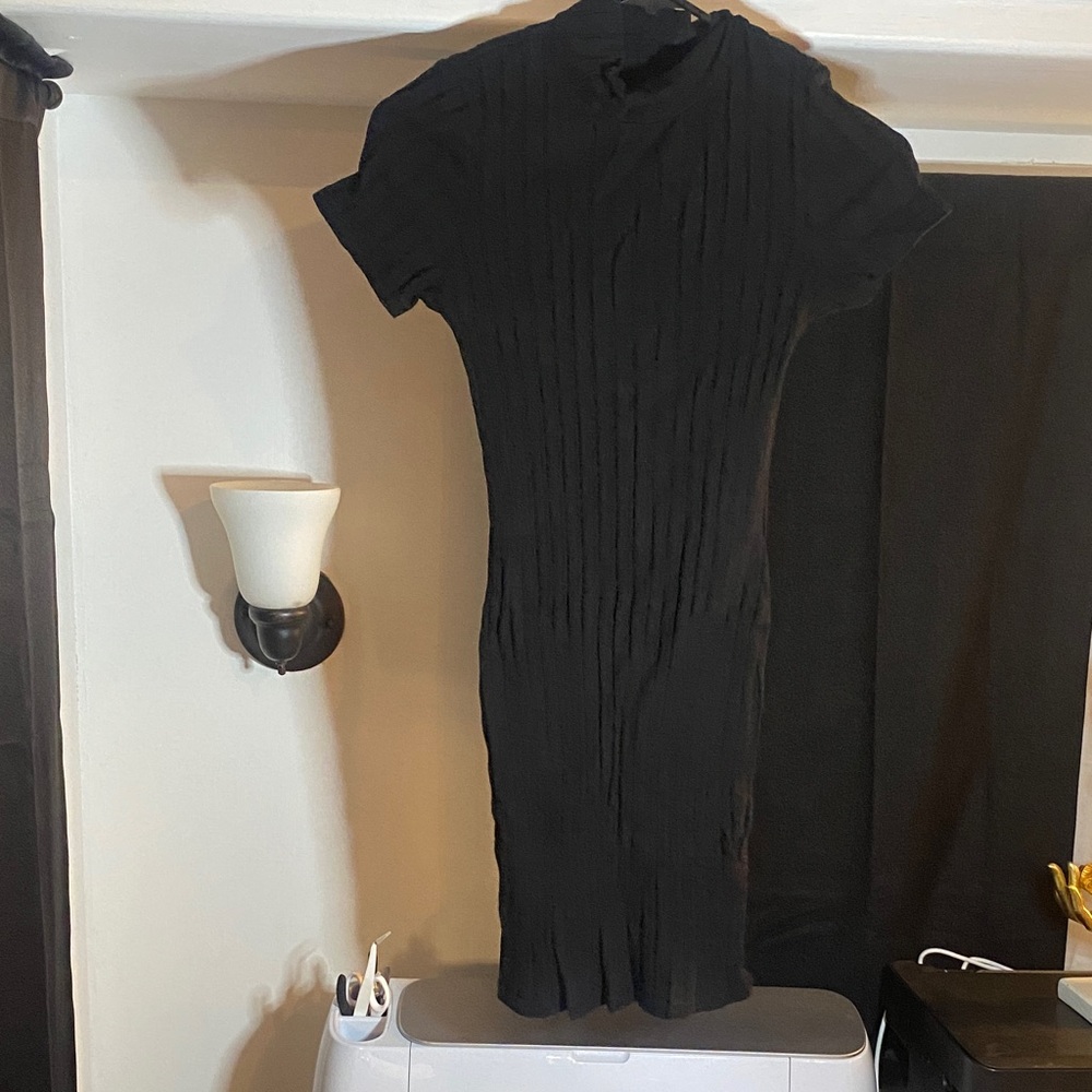 SHEIN Black Textured Mini Dress